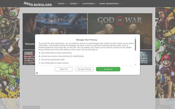 Screenshot of nerdburglars.net