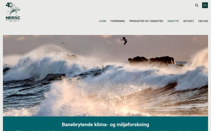 Screenshot of nersc.no