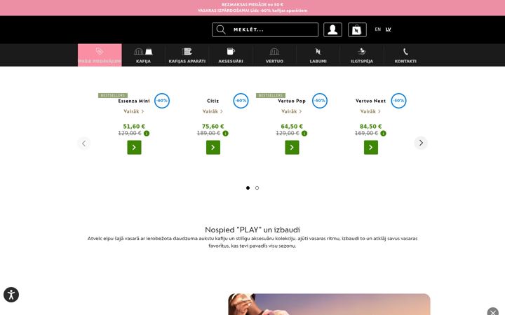 Screenshot του nespresso.lv