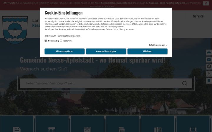 Screenshot of nesse-apfelstaedt.de