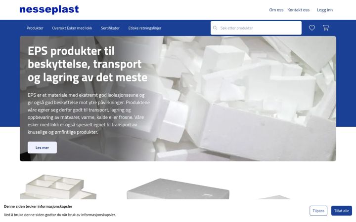 Kuvakaappaus sivustosta nesseplast.no