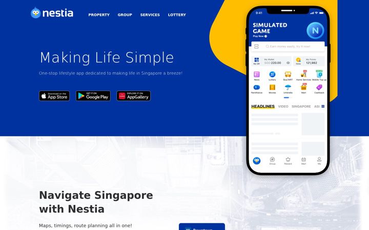 Screenshot of nestia.com
