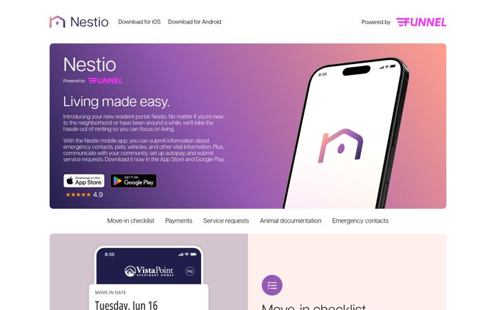 Screenshot van nestio.com