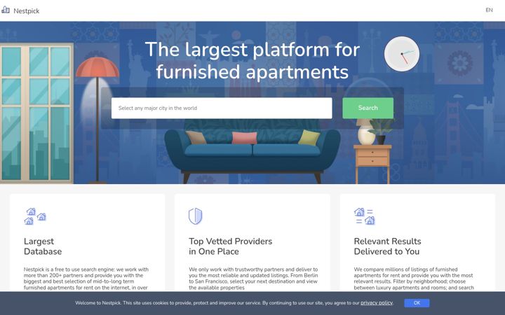 Screenshot of nestpick.com