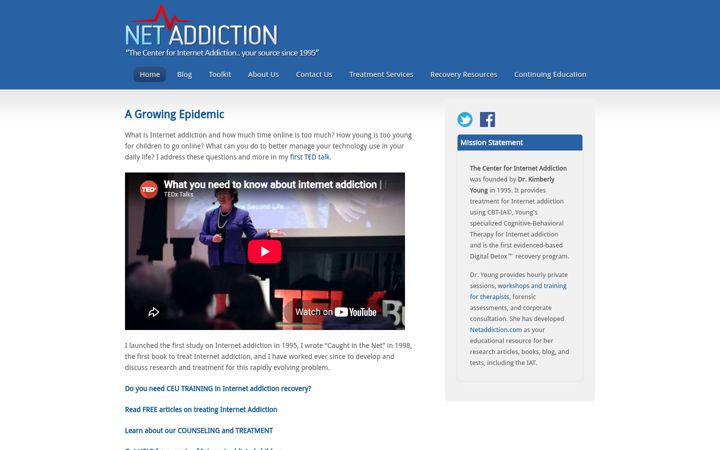 Screenshot of netaddiction.com