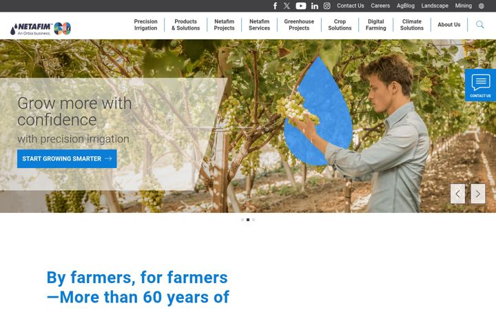 Screenshot of netafim.com