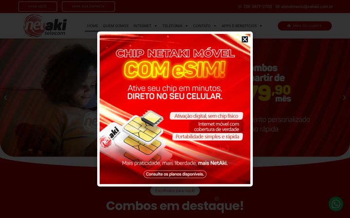 Screenshot of netaki.com.br