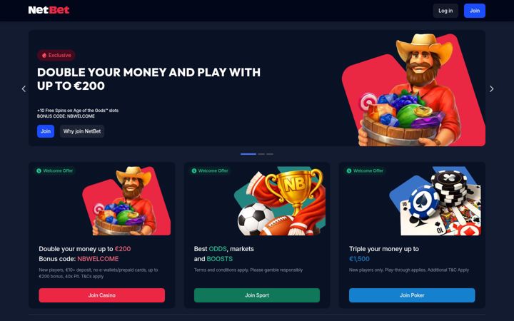 Ekrano kopija netbet.com