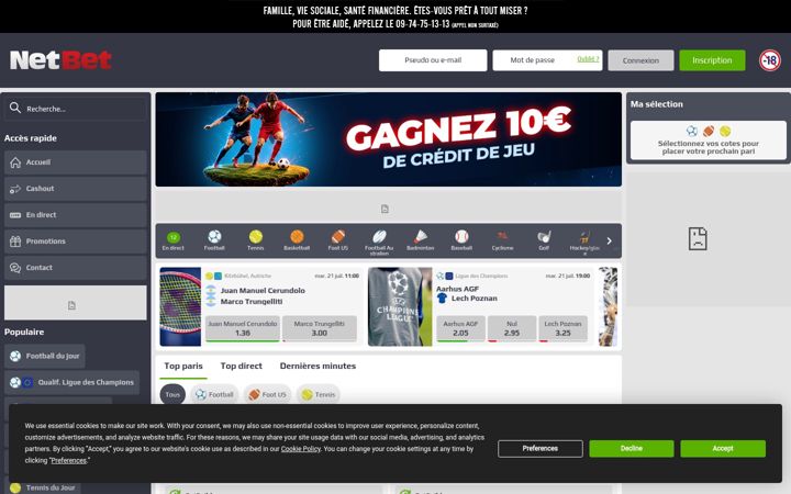 Screenshot of netbet.fr
