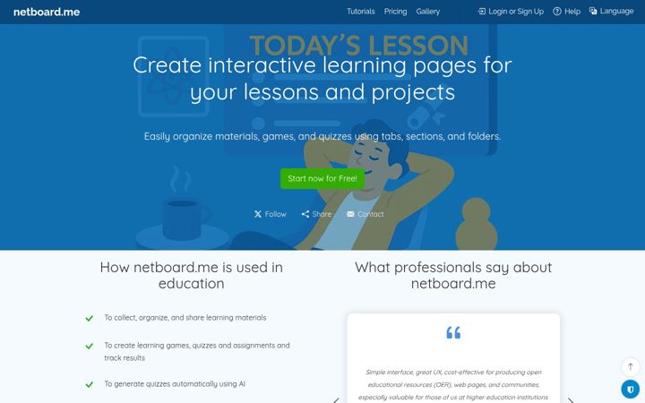 Screenshot of netboard.me