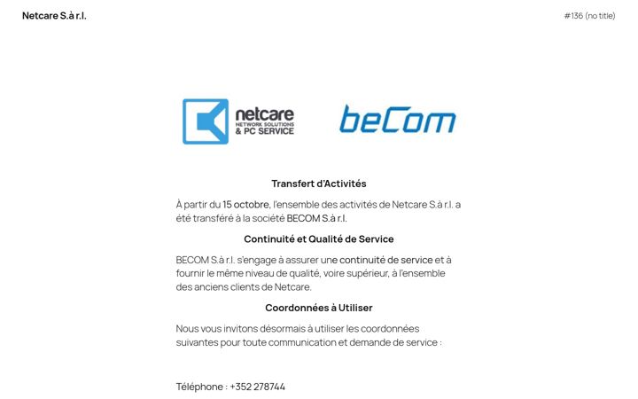 Screenshot von netcare.lu