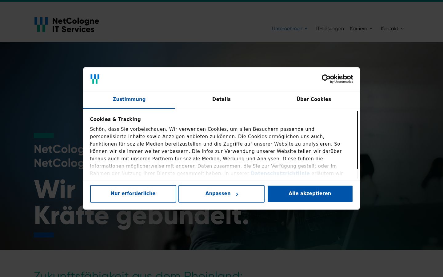 Ekrānuzņēmums ar piekrišanas baneri, kas tika rādīts pirms jebkādas mijiedarbības