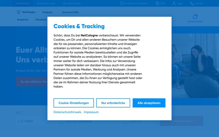 Screenshot di netcologne.de