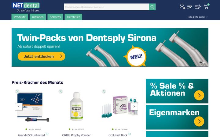 Screenshot of netdental.de