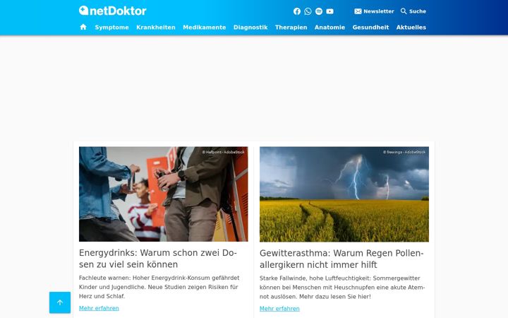 Kuvakaappaus sivustosta netdoktor.de