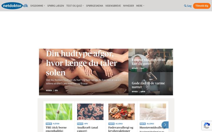 Ekrano kopija netdoktor.dk
