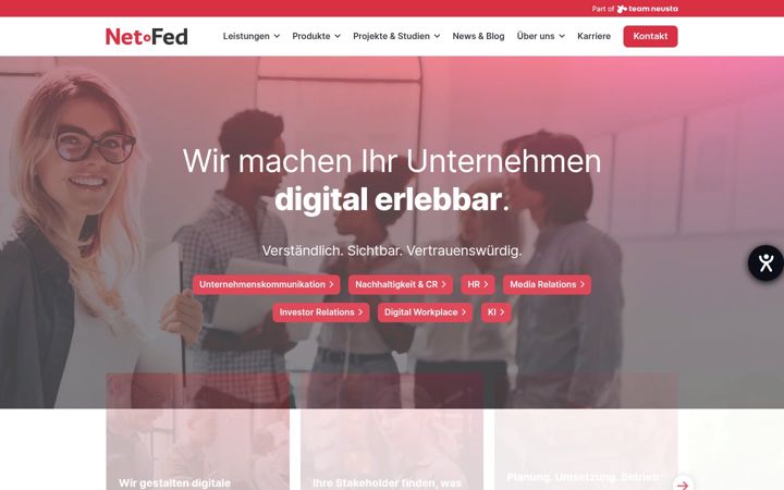 Screenshot ta' netfed.de
