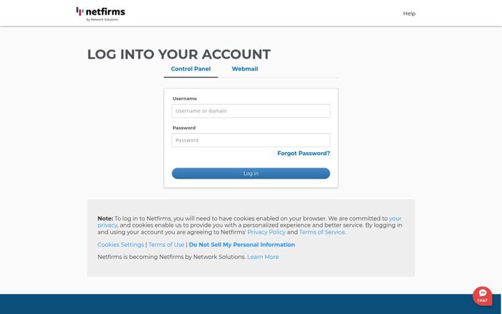 Skjermbilde av netfirms.com