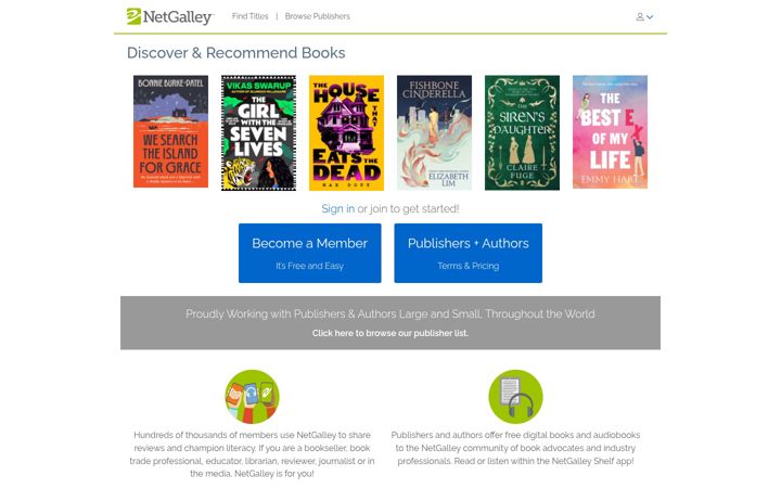 Screenshot of netgalley.co.uk