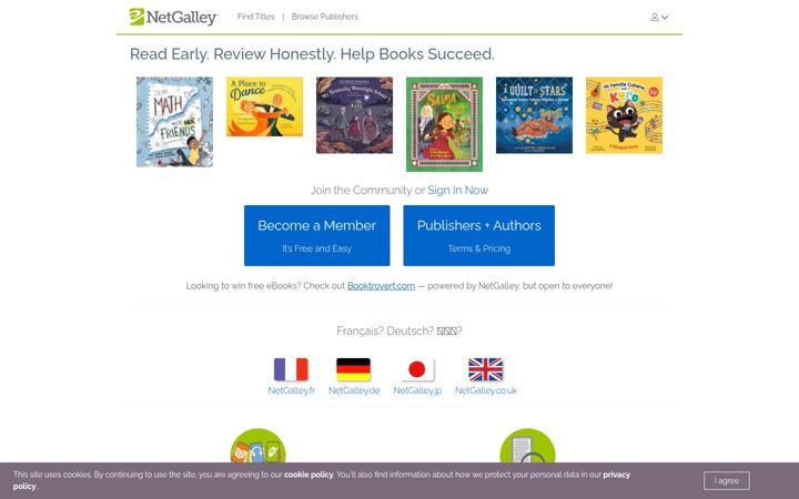 Posnetek zaslona netgalley.com