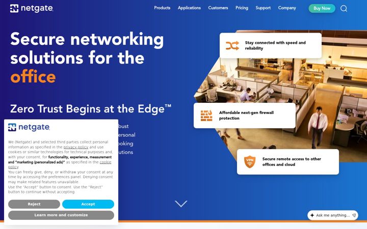 Screenshot von netgate.com