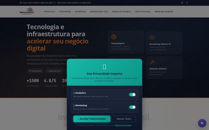 Zrzut ekranu nethorizontes.com.br