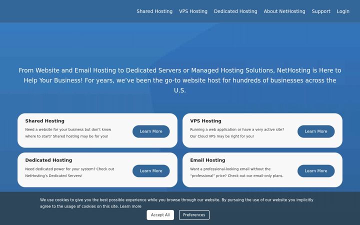 Screenshot of nethosting.com