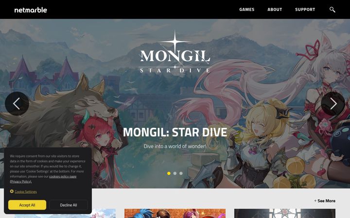 Captură de ecran a netmarble.com