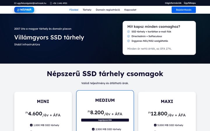 Screenshot of netmask.hu