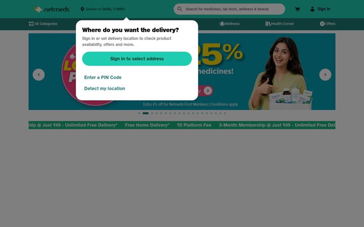 Captura de pantalla de netmeds.com