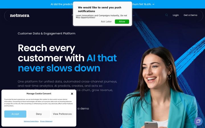 Screenshot of netmera.com