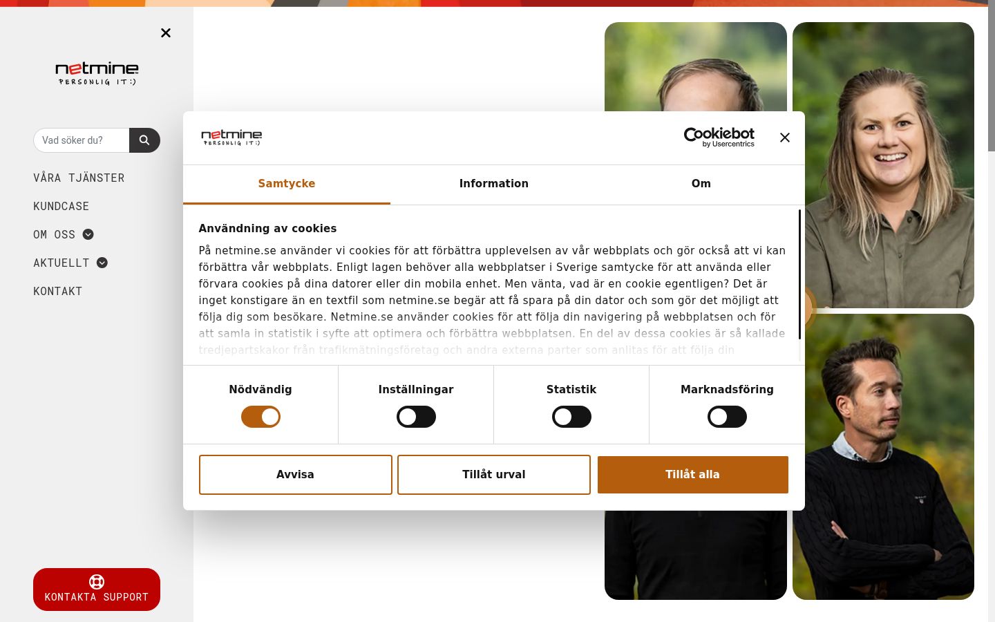 Screenshot of the consent banner shown before any interaction