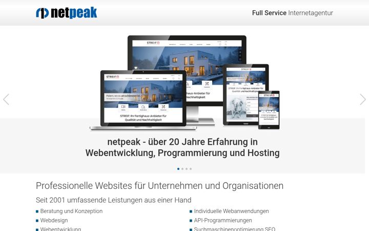 Screenshot of netpeak.de