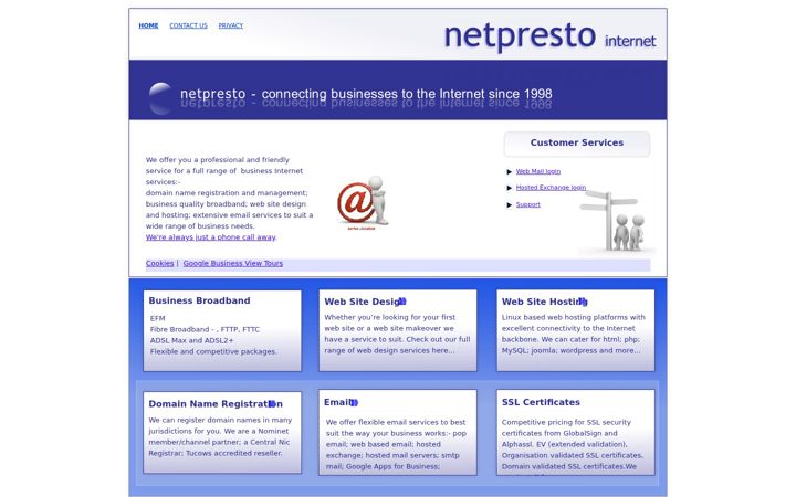 Screenshot of netpresto.co.uk