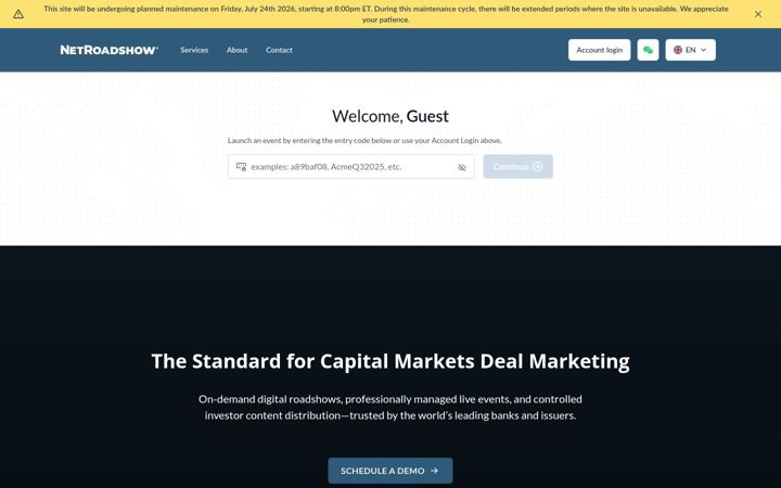 Screenshot of netroadshow.com