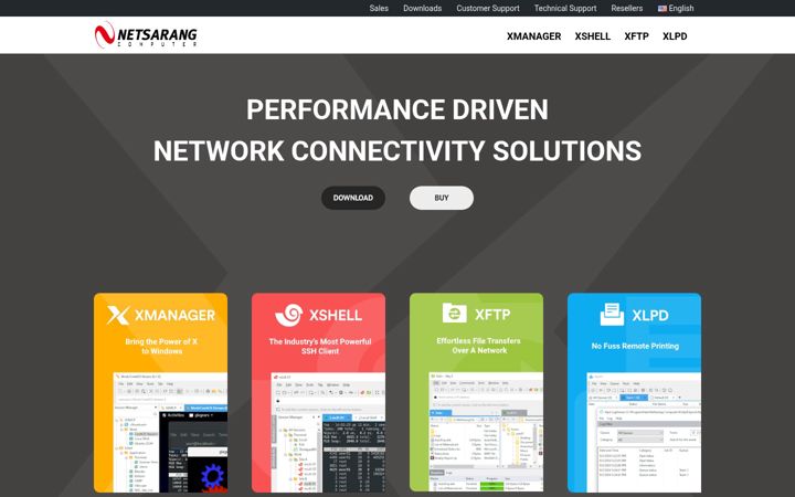 Screenshot of netsarang.com