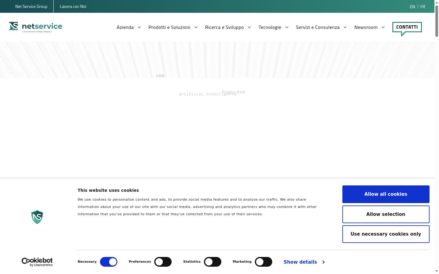 Screenshot of the consent banner shown before any interaction