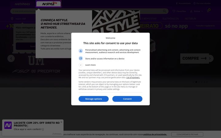 Screenshot ta' netshoes.com.br