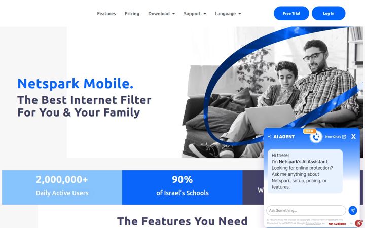 Screenshot of netsparkmobile.com