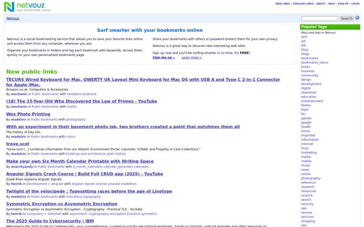 Screenshot of netvouz.com