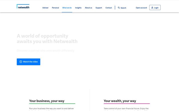 Screenshot of netwealth.com.au