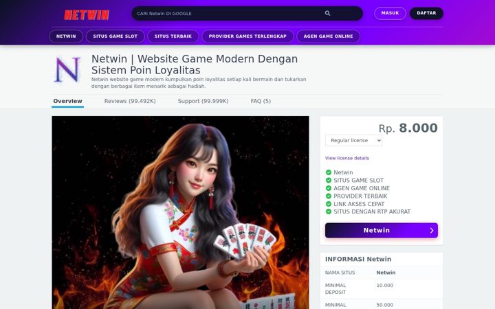 Screenshot of netwinhoki.com