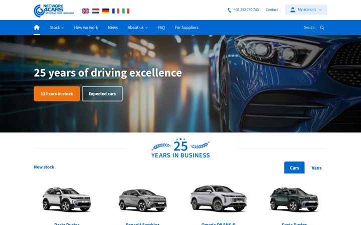 Snímek obrazovky network4cars.com