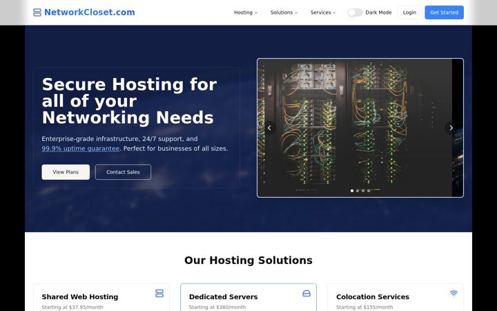 Screenshot von networkcloset.com
