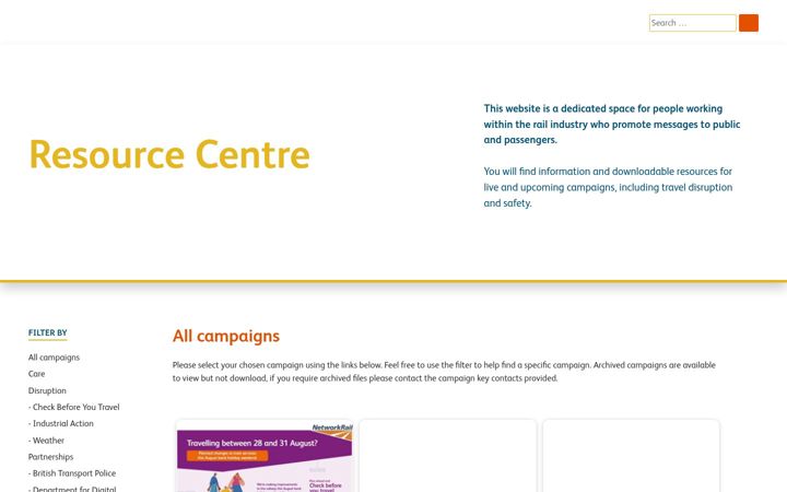 Screenshot van networkrailcampaigns.co.uk