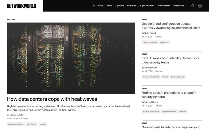 Screenshot von networkworld.com