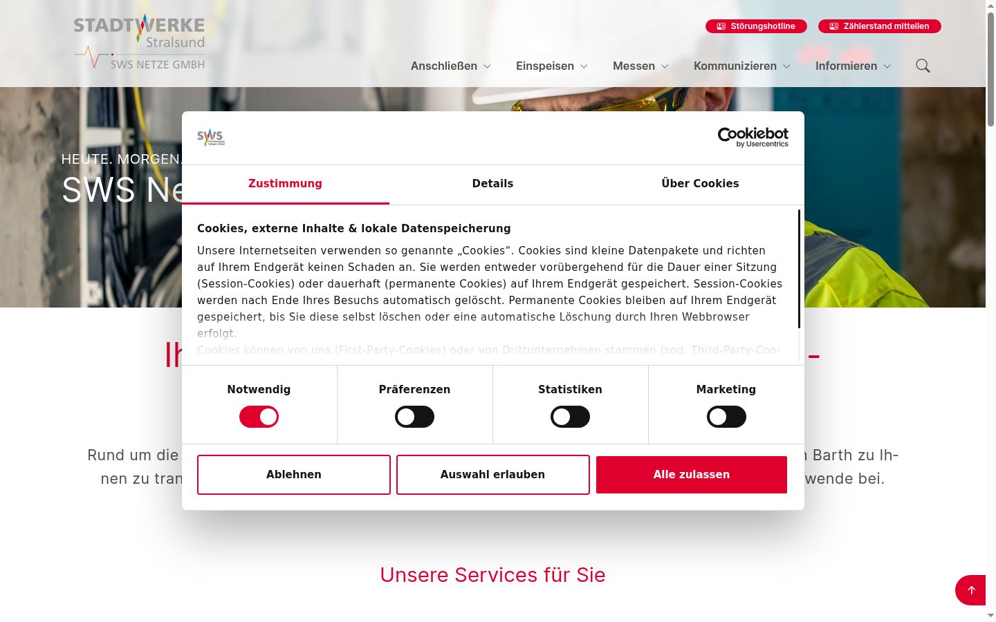 Snimka zaslona bannera za privolu prikazanog prije bilo kakve interakcije