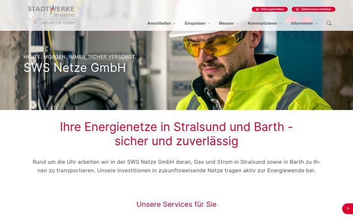 Snimka zaslona za netze-stralsund.de