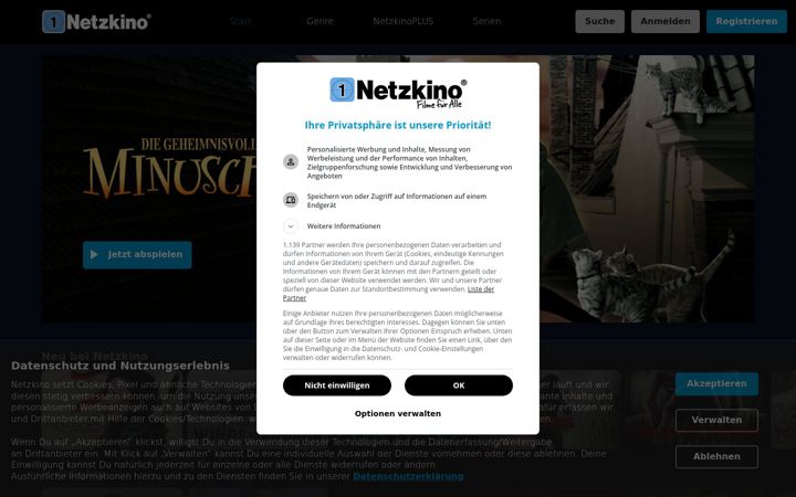 Screenshot of netzkino.de