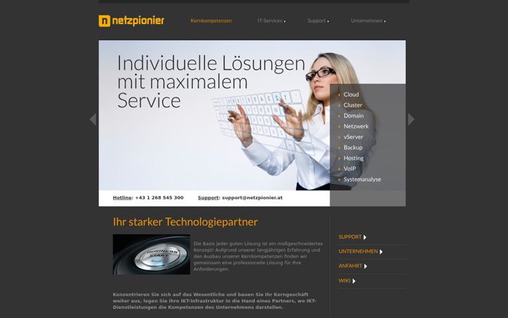 Screenshot von netzpionier.at
